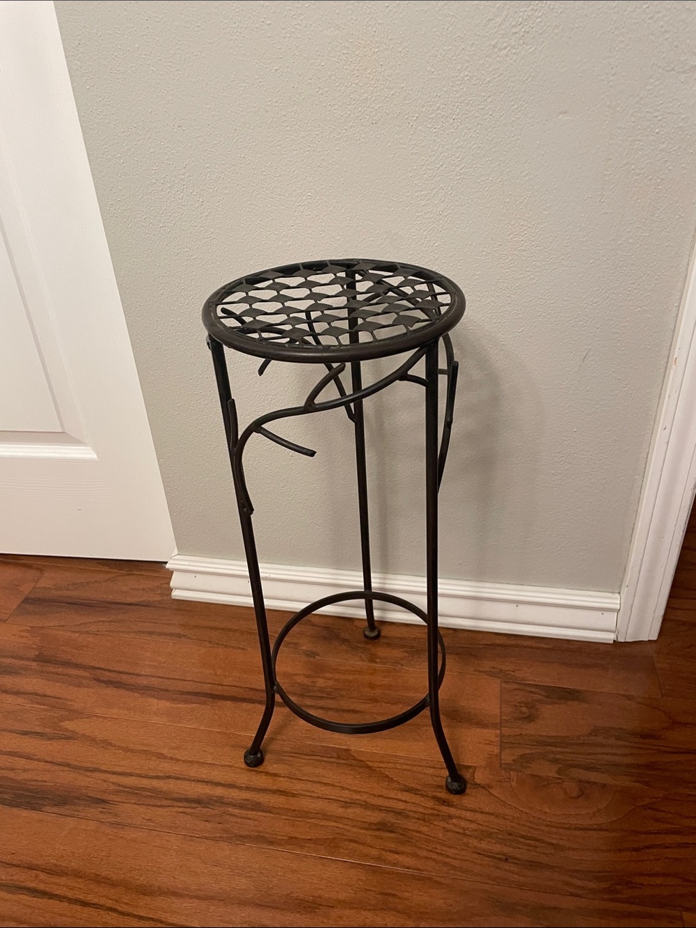 Dark Metal Brownish Black Plant Stand with Branch Twig Stick Like Details